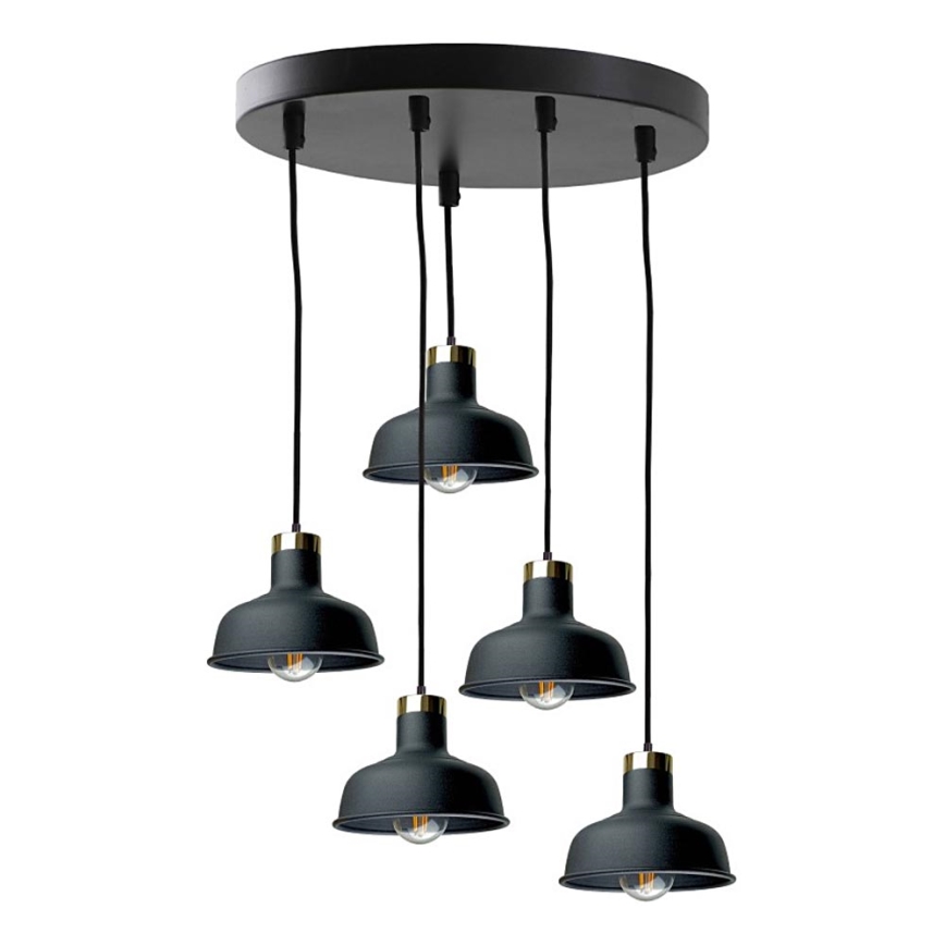 Hängeleuchte HEBE 5xE27/60W/230V schwarz