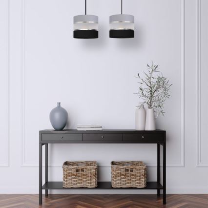 Hängeleuchte HELEN 2xE27/15W/230V schwarz/grau/silber