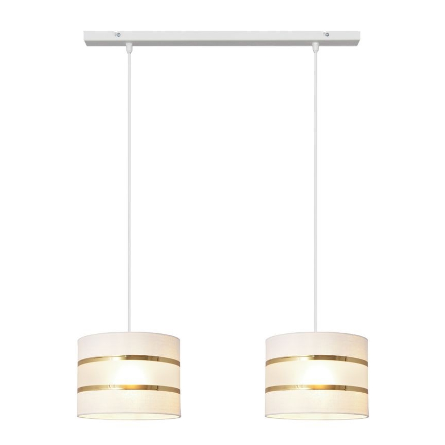 Hängeleuchte HELEN 2xE27/15W/230V weiß/gold