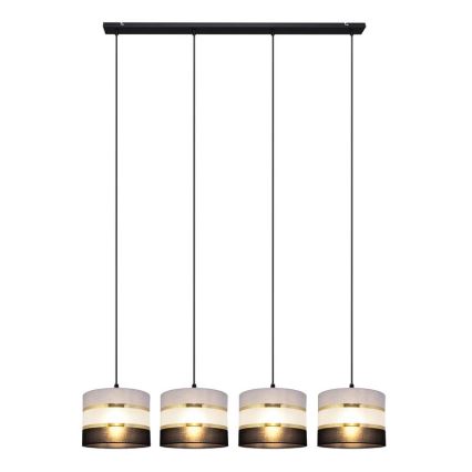 Hängeleuchte HELEN 4xE27/15W/230V schwarz/grau/gold