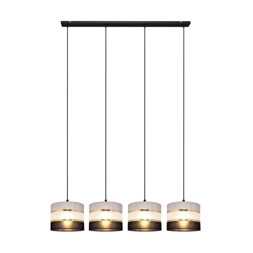 Hängeleuchte HELEN 4xE27/15W/230V schwarz/grau/gold