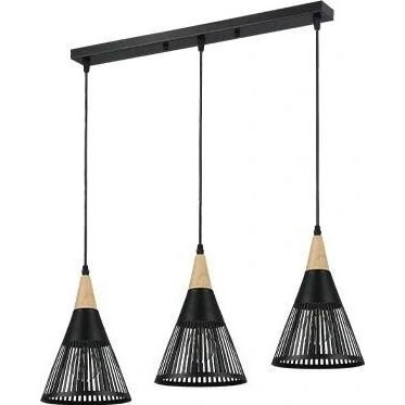 Hängeleuchte HIRA 3xE27/60W/230V schwarz