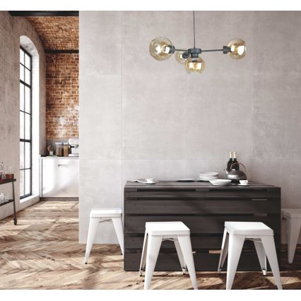 Hängeleuchte KALIOPE 4xE27/60W/230V schwarz/rauchig beige