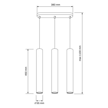 Hängeleuchte LUNGOMARE 3xGU10/10W/230V matt Chrom