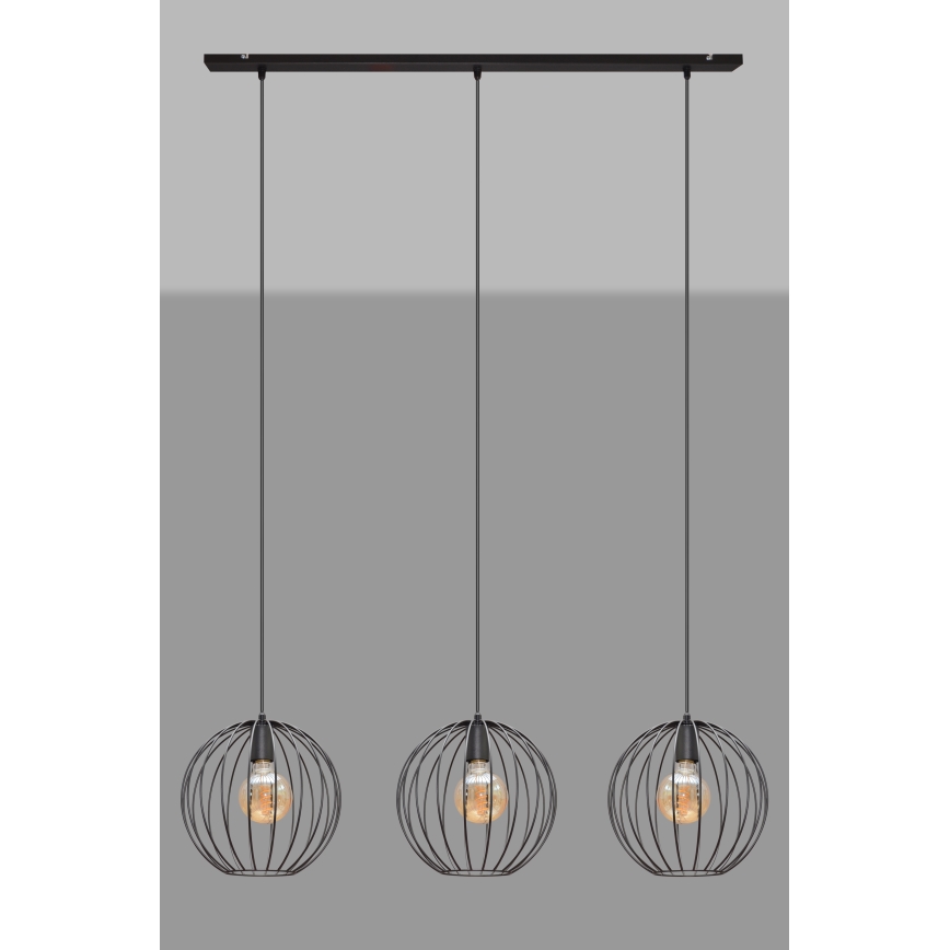 Hängeleuchte MERCURE 3xE27/15W/230V schwarz