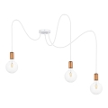 Hängeleuchte MIROS 3xE27/60W/230V Spinne weiß/kupfern