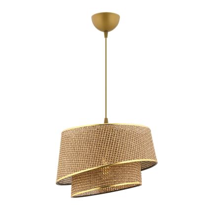 Hängeleuchte mit Kabel BARETTE 1xE27/60W/230V braun/gold