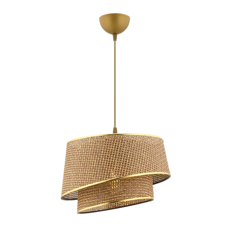 Hängeleuchte mit Kabel BARETTE 1xE27/60W/230V braun/gold
