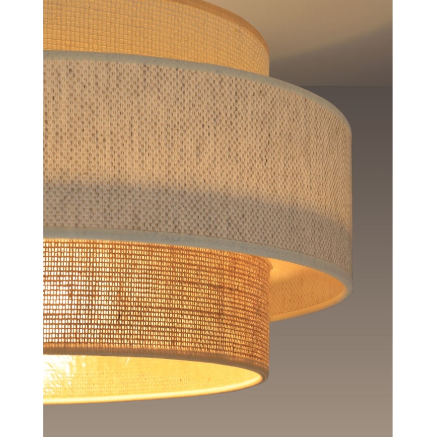 Hängeleuchte mit Kabel BOHO 1xE27/60W/230V Ø 40 cm weiß/jute