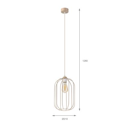 Hängeleuchte mit Kabel DESTELLO 1xE27/15W/230V, Ø 21 cm, beige