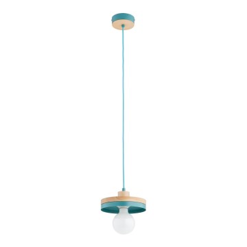 Hängeleuchte mit Kabel LARSO 1xE27/15W/230V mint/beige