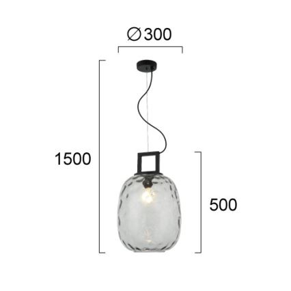 Hängeleuchte mit Kabel LUCY 1xE27/40W/230V rauchschwarz