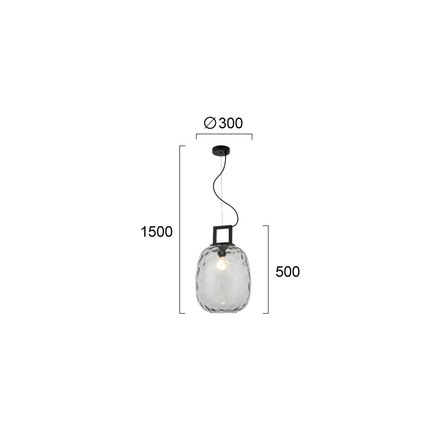 Hängeleuchte mit Kabel LUCY 1xE27/40W/230V rauchschwarz