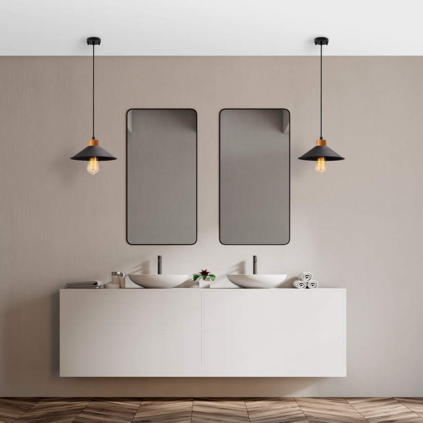 Hängeleuchte mit Kabel MANAVGAT 1xE27/40W/230V schwarz/braun