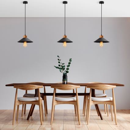 Hängeleuchte mit Kabel MANAVGAT 1xE27/40W/230V schwarz/braun
