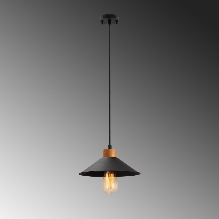 Hängeleuchte mit Kabel MANAVGAT 1xE27/40W/230V schwarz/braun