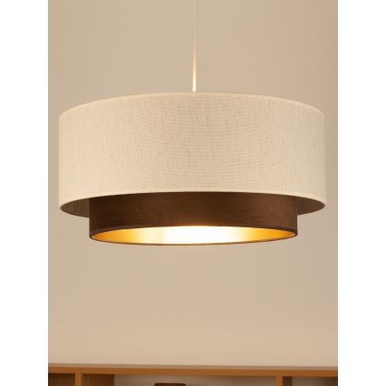 Hängeleuchte mit Kabel NATIA 1xE27/60W/230V Durchmesser 45 cm weiß/braun