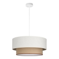 Hängeleuchte mit Kabel NATIA 1xE27/60W/230V Ø 45 cm weiß/braun