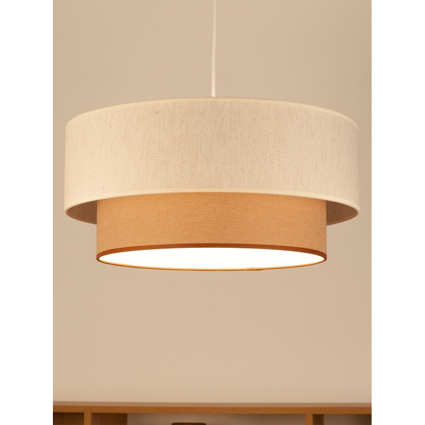 Hängeleuchte mit Kabel NATIA 1xE27/60W/230V Ø 45 cm weiß/braun