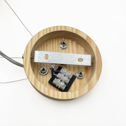 Hängeleuchte mit Kabel NATURAL MODERN 3xE27/15W/230V Ø 47,5 cm Kiefernholz