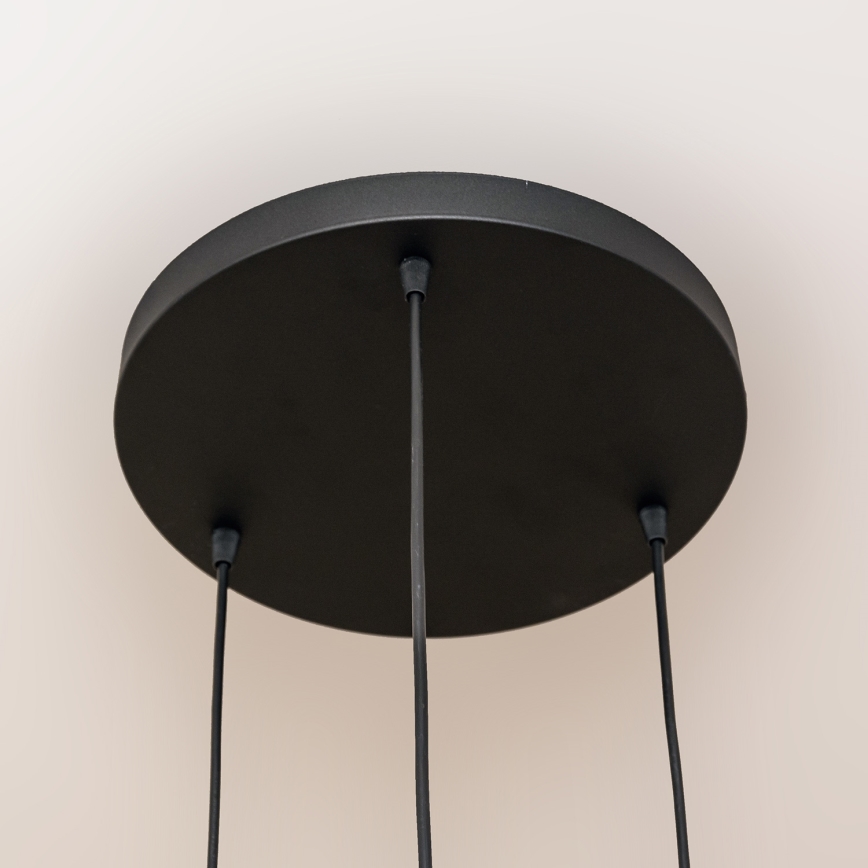 Hängeleuchte mit Kabel SOLANO 3xE27/15W/230V schwarz/gold