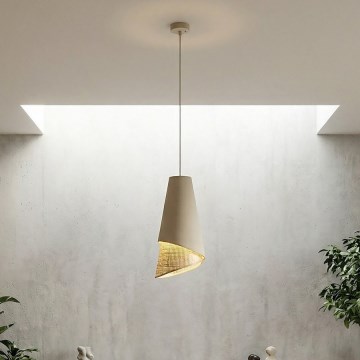 Hängeleuchte mit Kabelaufhängung MODA 1xE27/15W/230V beige/Rattan