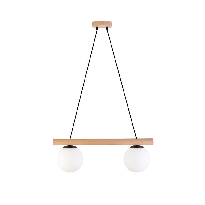 Hängeleuchte mit Kabelaufhängung WOODSTOCK 2xE27/15W/230V Holz/schwarz