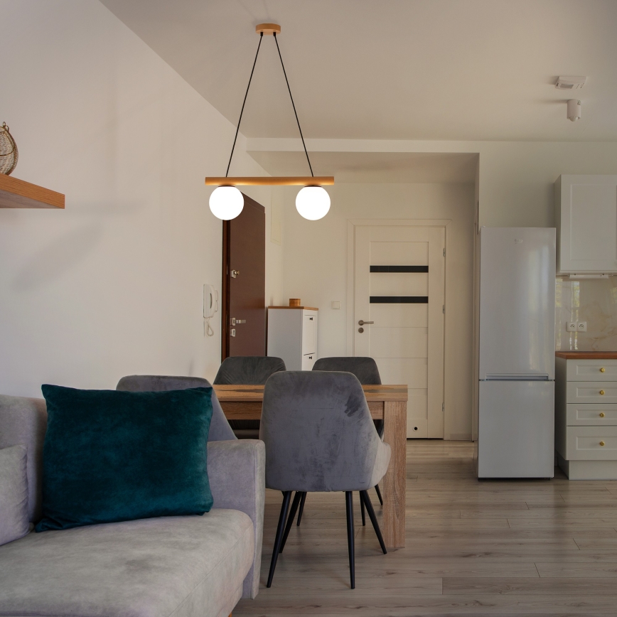 Hängeleuchte mit Kabelaufhängung WOODSTOCK 2xE27/15W/230V Holz/schwarz