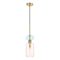 Hängeleuchte MOLLY 1xE14/40W/230V d 12 cm golden/rosa/blau