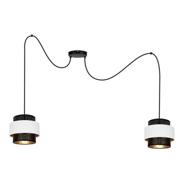 Hängeleuchte NESS 2xE27/60W/230V Spinne schwarz/weiß