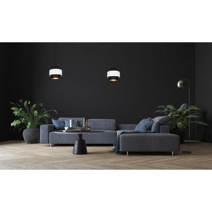 Hängeleuchte NESS 2xE27/60W/230V Spinne schwarz/weiß