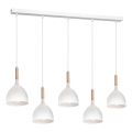 Hängeleuchte NOAK 5xE27/15W/230V weiß/Buche