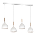 Hängeleuchte NOAK WOOD 4xE27/15W/230V weiß/Buche