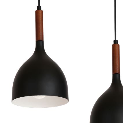 Hängeleuchte NOAK WOOD 5xE27/15W/230V schwarz/Buche