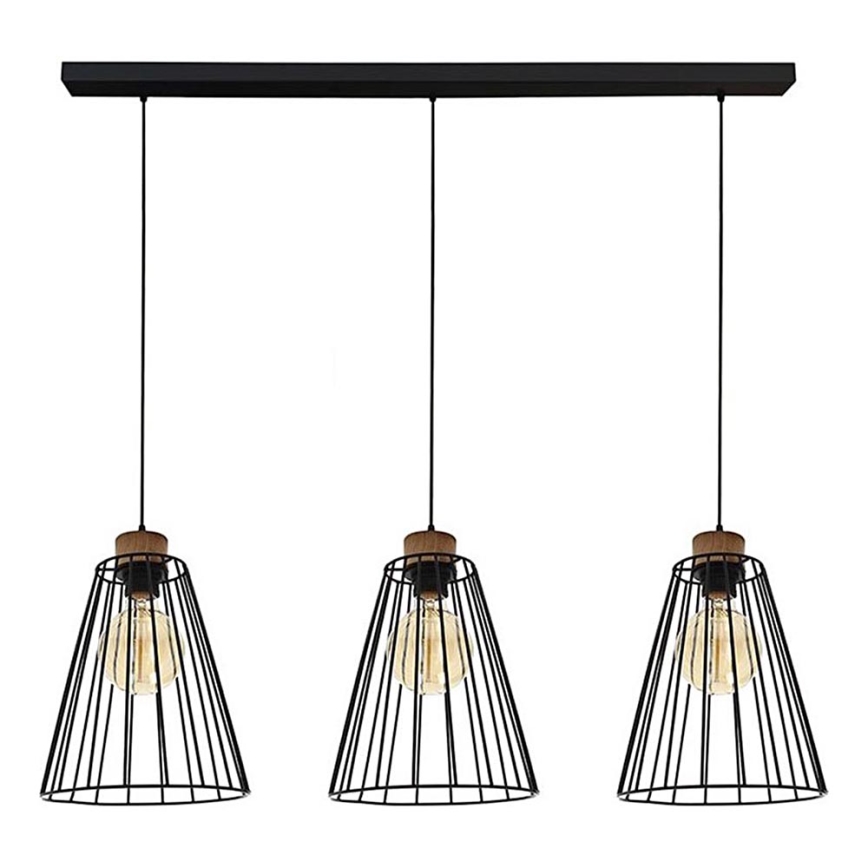 Hängeleuchte ORAZIO 3xE27/60W/230V Kiefer