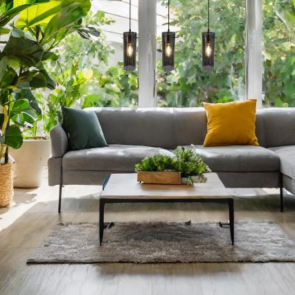 Hängeleuchte PADOVA 3xE27/15W/230V schwarz