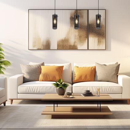 Hängeleuchte PADOVA 3xE27/15W/230V schwarz