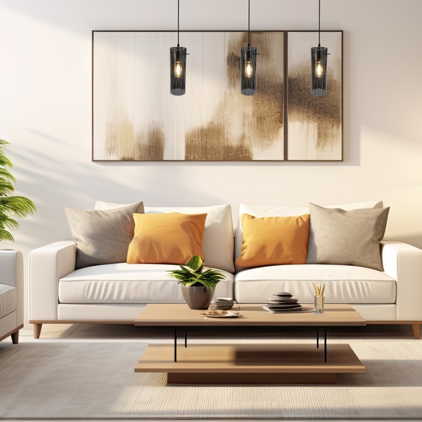 Hängeleuchte PADOVA 3xE27/15W/230V schwarz