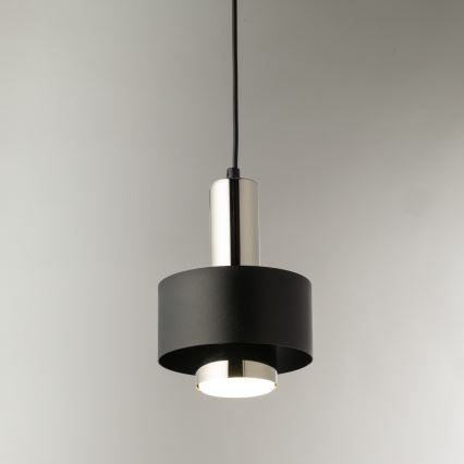 Hängeleuchte RIF LUX 1xGX53/12W/230V d 15 cm schwarz/glänzendes Chrom