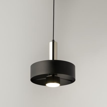 Hängeleuchte RIF LUX 1xGX53/12W/230V d 25 cm schwarz/glänzendes Chrom