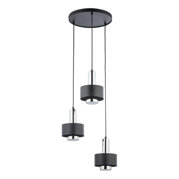 Hängeleuchte RIF LUX 3xGX53/12W/230V d 38 cm schwarz/glänzendes Chrom