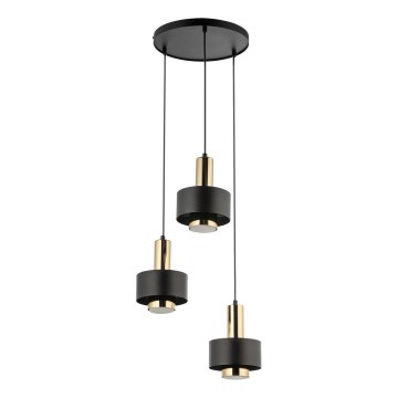 Hängeleuchte RIF LUX 3xGX53/12W/230V d 38 cm schwarz/golden