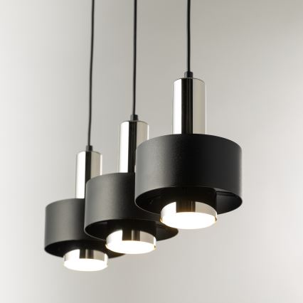Hängeleuchte RIF LUX 3xGX53/12W/230V schwarz/glänzendes Chrom