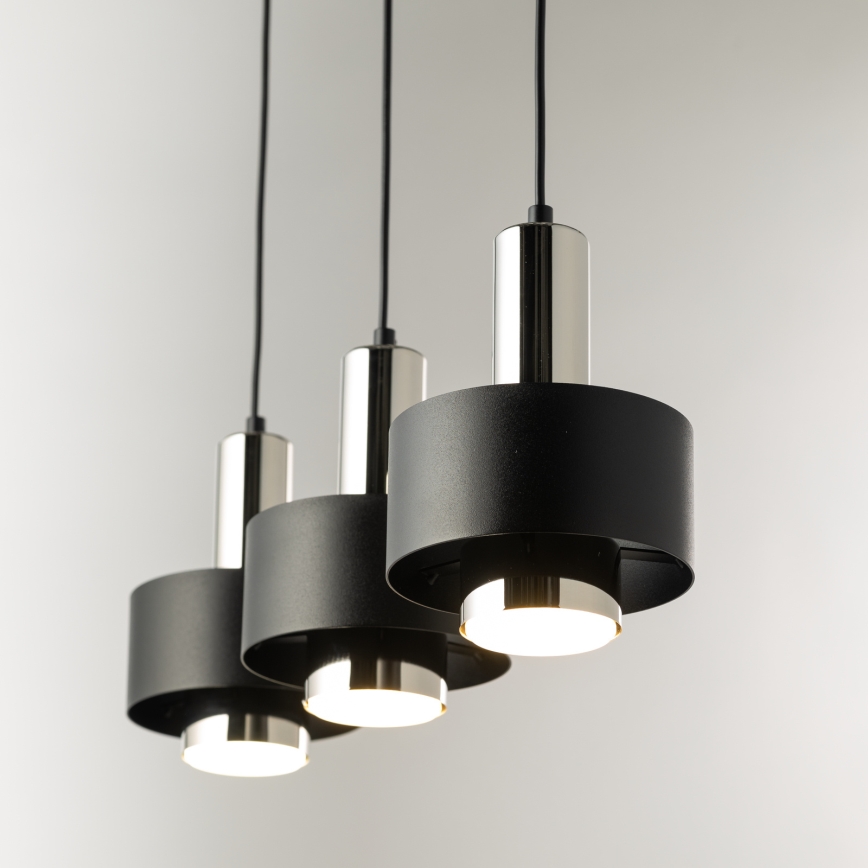 Hängeleuchte RIF LUX 3xGX53/12W/230V schwarz/glänzendes Chrom
