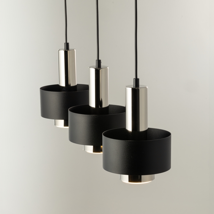 Hängeleuchte RIF LUX 3xGX53/12W/230V schwarz/glänzendes Chrom