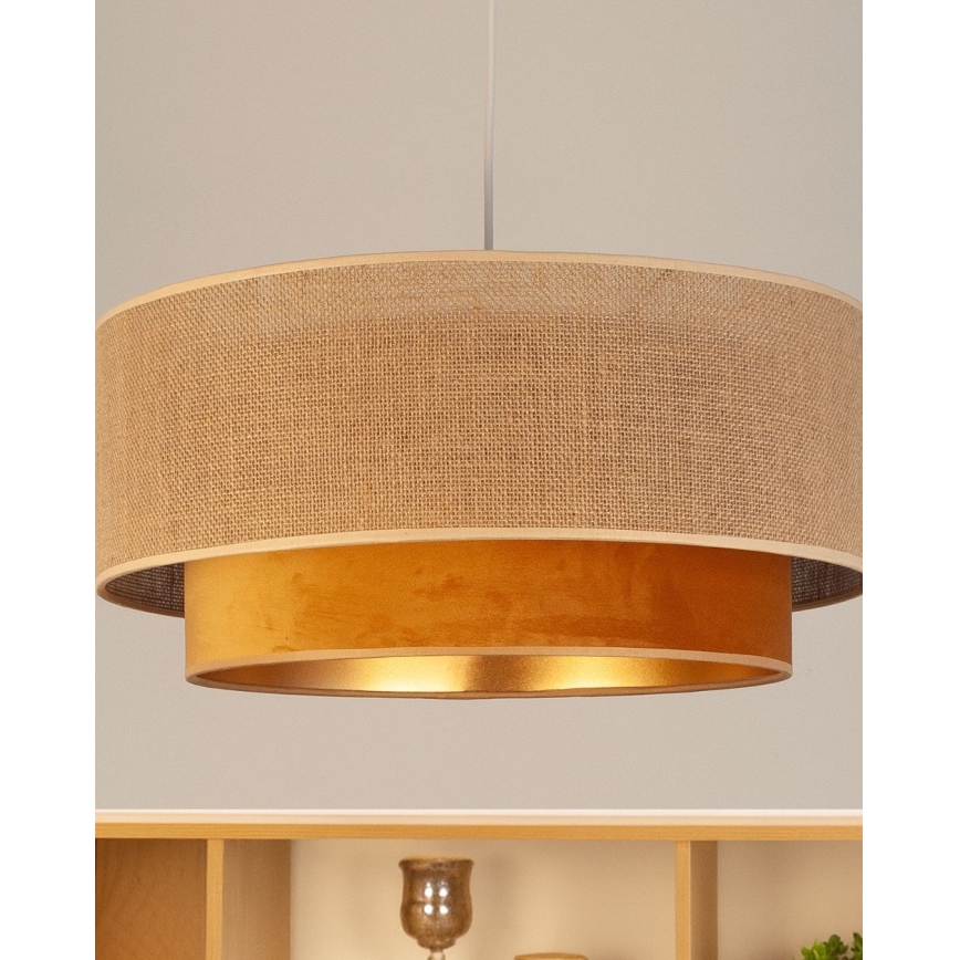 Hängeleuchte SARTA mit Kabel 1xE27/60W/230V kupferfarben/Jute
