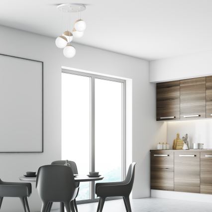 Hängeleuchte SFERA WOOD 5xE14/40W/230V