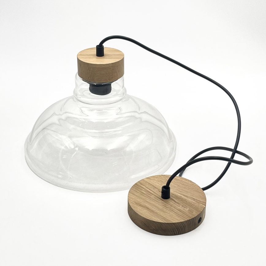 Hängeleuchte SINGLE mit Kabel, 1xE27/60W/230V, Ø 28 cm, Eiche