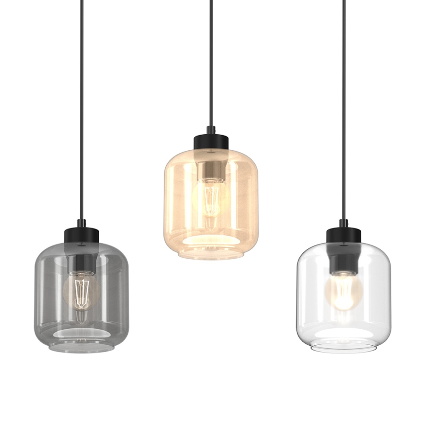 Hängeleuchte SOMBRA 3xE27/60W/230V grau/beige/klar