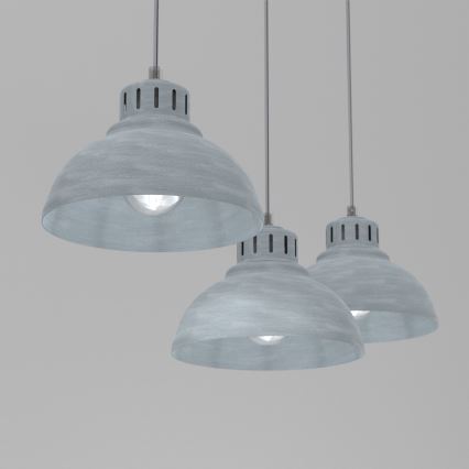 Hängeleuchte SVEN 3xE27/15W/230V grau